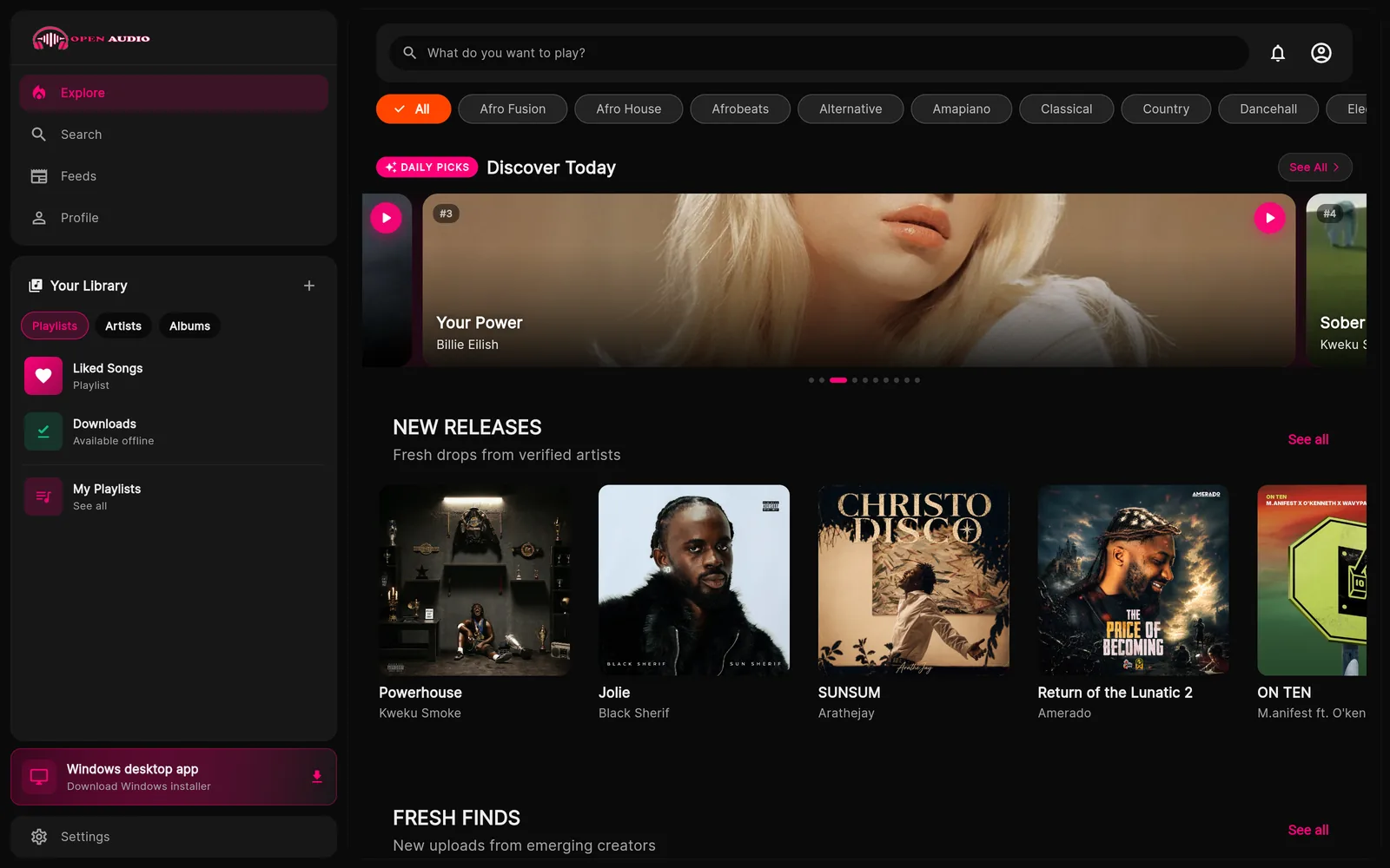 Open Audio Web App